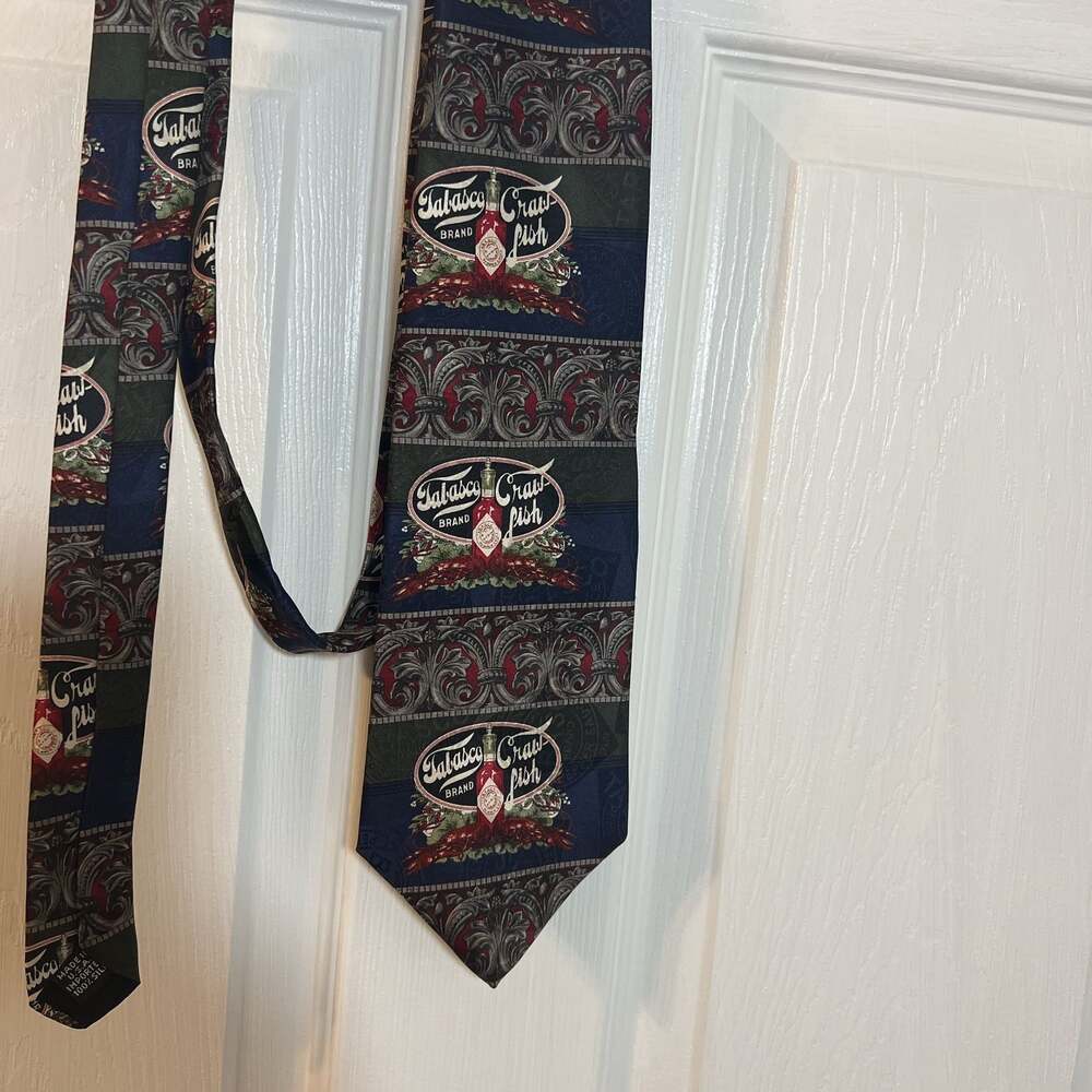 Tabasco Hot Sauce Crawfish 100% Silk Necktie